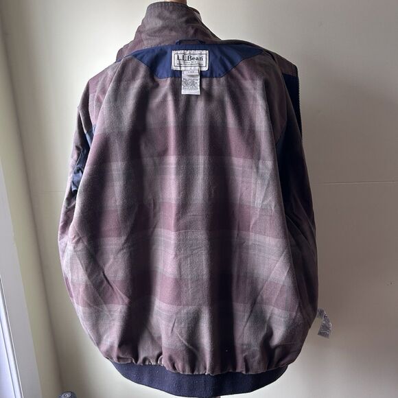 Vintage LL Bean Jacket Men Medium Blue Warm Up Fleece Lined Windbreaker Coat 90s - Picture 8 of 11